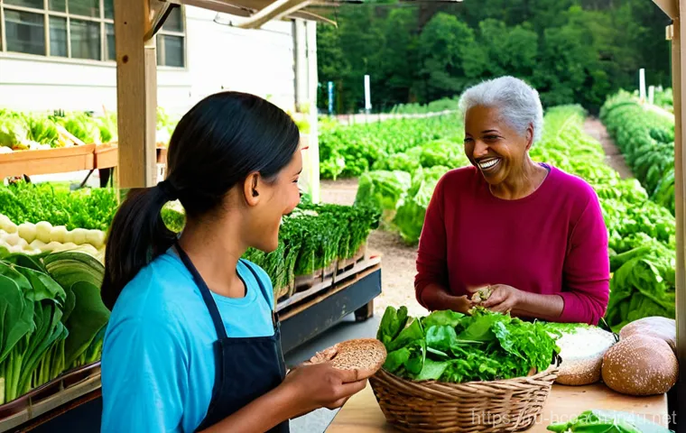 건강코칭과 웰니스 트렌드 - **Prompt: Food as a Friend and Local Bounty**
"A cozy, sunlit kitchen or a vibrant farmers' mark...