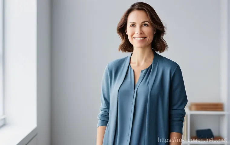 건강코칭에서 셀프 브랜딩의 중요성 - **Prompt:** A confident female health and wellness coach stands in a modern, brightly lit studio. Sh...