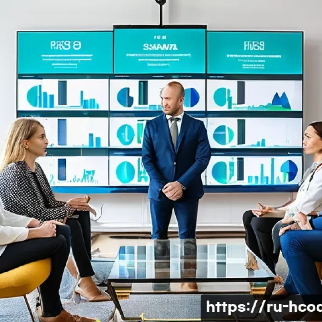 건강코칭과 웰니스 사업 협업 - A modern wellness team meeting in a bright, contemporary office in Russia, featuring diverse profess...