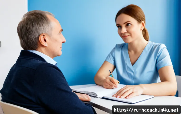Home 17 건강코칭 전문가가 피해야 할 실수 - Photorealistic health coaching consultation in a bright modern clinic in Moscow, a thoughtful middle...